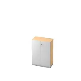 Aktenschrank, 3 OH, B 800 x T 420 mm, Ahorn-Dekor/silber