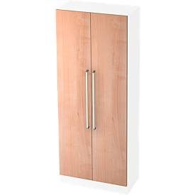 Aktenschrank Office Braun/Weiss Holz 80 cm 42 cm 200.4 cm - Farbe: nussbaum, weiss - Material: Holzwerkstoff - Aktenschrank