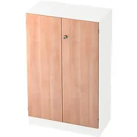 Aktenschrank Office Braun/Weiss Holz 80 cm 42 cm 127 cm - Farbe: nussbaum, weiss - Material: Holzwerkstoff - Aktenschrank