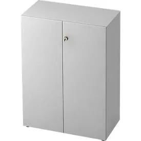 Aktenschrank TOPAS LINE, 3 Ordnerhöhen, Türen abschliessbar, lichtgrau/lichtgrau