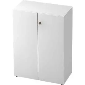 Aktenschrank TOPAS LINE, 3 Ordnerhöhen, Türen abschliessbar, weiss/weiss