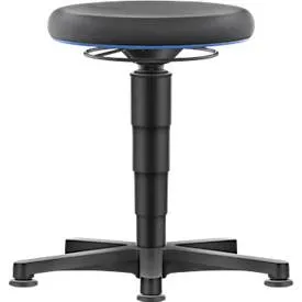 Allround Hocker Bimos, sitzhöhenverstellbar 450-650 mm, mit Gleiter, Supertec-Bezug, schnitt- & rutschfest, mit Mikropanzerung, Farbring blau