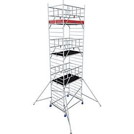 Alu-Fahrgerüst Krause ProTec XXL, 200 kg/m², TÜV-geprüft, gebremste Rollen, L 2000 x B 1400 x H 8300 mm