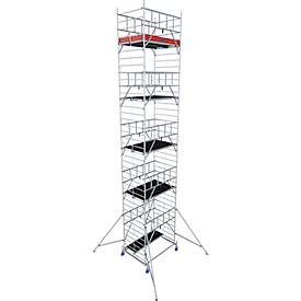 Alu-Fahrgerüst Krause ProTec XXL, 200 kg/m², TÜV-geprüft, gebremste Rollen, L 2000 x B 1400 x H 11300 mm