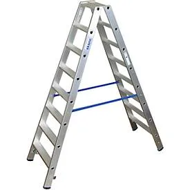 KRAUSE® Stufen-r, 2-seitig begehbar, hochfest gebördelt aus Aluminium, Standhöhe 1,40 m