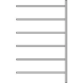 Anbauregal R 3000, 6 Böden, B 1315 mm x T 500 mm, Böden lackiert