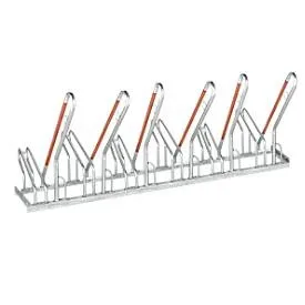 Anlehnparker 1-seitig, für Reifen bis B 55 mm, B 2100 x T 385 x H 815 mm, Stahl verzinkt, 6 Einstellplätze