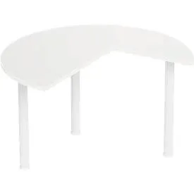 Ansatztisch, Ø 1400 mm, weiss/weiss
