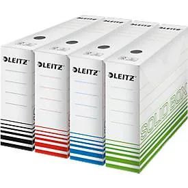 Archivschachtel Leitz Solid Box 6127 80 mm, DIN A4, für 700 Blatt, 10 Stück, weiss