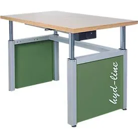 Arbeitstisch Bedrunka+Hirth Hydline, elektrisch höhenverstellbar, bis 600 kg, Buche-Multiplex-Arbeitsplatte, B 1500 x T 750 x H 700-1100 mm