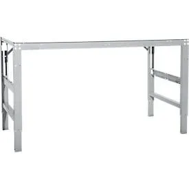 Arbeitstisch Ergo, Elektro-Hydraulik, Platte Melamin, 2500 x 1000 mm, alusilber