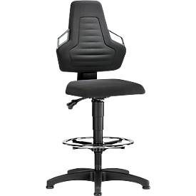 Arbeitsdrehstuhl, Gleiter + Fussring, Supertec schwarz, Griffe grau