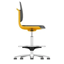 Arbeitsdrehstuhl Labsit hoch, SKINTEC-Polster, Gleiter, B 450 x T 420 x H 520 - 770 mm, orange