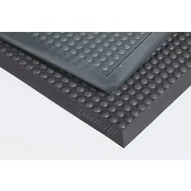 Anti-Ermüdungsmatte Yoga Ergo Fire, Rundnoppen, LxB 1250 x 950 mm, grau Miltex