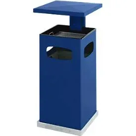 Ascher-Papierkorb mit abnehmbarem Dach, 70 Liter, blau