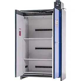 Asecos Akku-Ladeschrank ION-PRO-90 PC, 3 Fachböden gelocht + Steckdosen, 1 Auffangwanne, B 1193 x T 615 x H 2224 mm