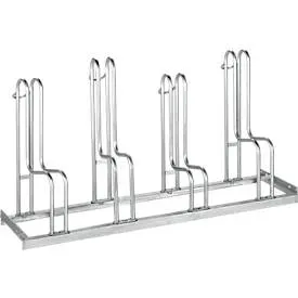Bügelparker, 1-seitig, für Reifen bis B 55 mm, B 1400 x T 1850 x H 740 mm, Stahl feuerverzinkt, 4 Einstellplätze, zerlegt