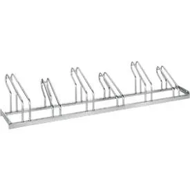 Bügelparker, 1-seitig, für Reifen bis B 55 mm, B 2100 x T 1850 x H 500 mm, Stahl feuerverzinkt, 6 Einstellplätze, montiert