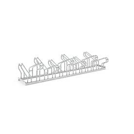 Bügelparker WSM, 2-seitig, für Reifen bis B 55 mm, B 2100 x T 3200 x H 415 mm, Stahl feuerverzinkt, 12 Einstellplätze, montiert