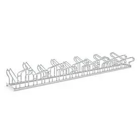 Bügelparker WSM, 2-seitig, für Reifen bis B 55 mm, B 3500 x T 3200 x H 415 mm, Stahl feuerverzinkt, 20 Einstellplätze, montiert