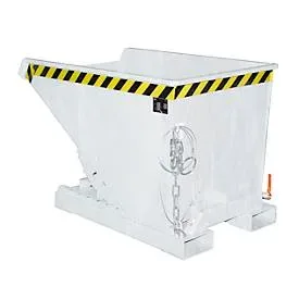 Bauer® Mini-Spänebehälter mit Abrollmechanik, niedrige Bauhöhe, verzinkt, Volumen 0,3 m³