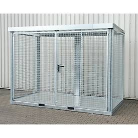 Bauer Gasflaschen-Container TYP GFC-E, abschliessbar, L 3135 x B 1570 x H 2260 mm, Tränenblechboden