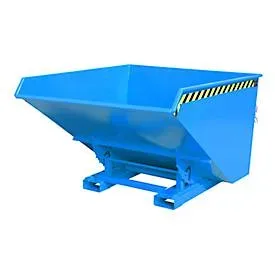 Bauer® Mini-Spänebehälter mit Abrollmechanik, niedrige Bauhöhe, lackiert, Volumen 1,7 m³, RAL 5012 lichtblau