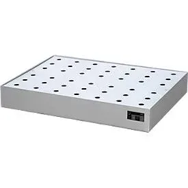 Bauer Kleingebindewanne KGW-P 2/M V4A, für Euro- und Chemiepaletten, Edelstahl, L 800 x B 600 x H 120 mm, bis 100 kg, mit Lochblech-Rost