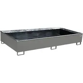 Bauer® Regal-Auffangwanne aus Stahl mit PE-Einsatz RW 2700-3 PE, lackiert, Mausgrau