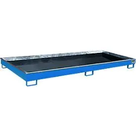 Bauer Regalwanne RW 3300-1 PE, mit PE-Einsatz, B 3262 x T 1312 x H 195 mm, bis 240 l, Stahl lackiert, lichtblau