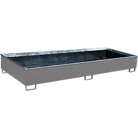 Bauer® Regal-Auffangwanne aus Stahl mit PE-Einsatz RW 3300-3 PE, lackiert, Mausgrau