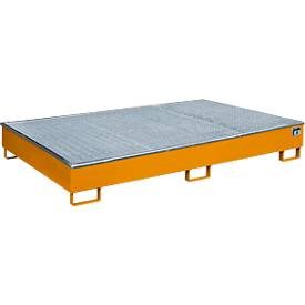 Bauer® Regal-Auffangwanne aus Stahl mit PE-Einsatz RW-GR 2200-2 PE, lackiert, Gelborange