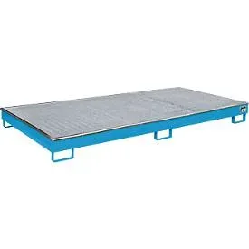 Bauer Regalwanne RW-GR 2700-1 PE, mit PE-Einsatz und Gitterrost, L 2665 x B 1315 x H 210 mm, lackiert, lichtblau RAL 5012