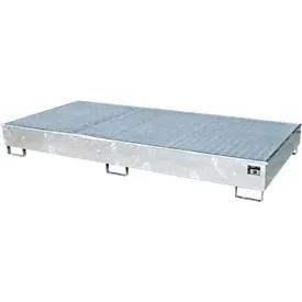 Bauer Regalwanne RW-GR 2700-2 PE, mit PE-Einsatz, mit Gitterrost, L 2665 x B 1315 x H 305 mm, feuerverzinkt
