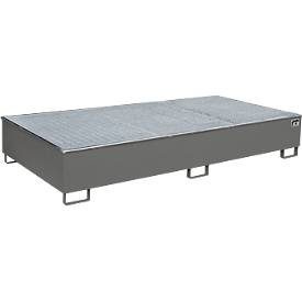 Bauer® Regal-Auffangwanne aus Stahl mit PE-Einsatz RW-GR 2700-3 PE, lackiert, Mausgrau