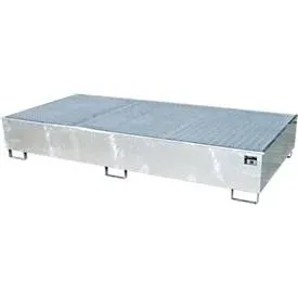 Bauer Regalwanne RW-GR 2700-3 PE, mit PE-Einsatz, mit Gitterrost, L 2665 x B 1315 x H 440 mm, feuerverzinkt