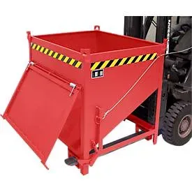 Bauer® Silobehälter mit Klappe, lackiert, Volumen 0,75 m³, RAL 3000 feuerrot