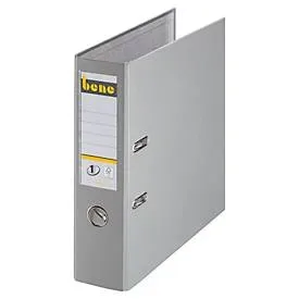 Bene No.1 Power Ordner A4 80 mm Grau 2 Ringe 291400 PP (Polypropylen) Glatt Hochformat