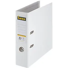 Bene No.1 Power Ordner A4 80 mm Weiss 2 Ringe 291400 PP (Polypropylen) Glatt Hochformat