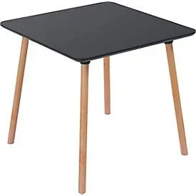 Bistrotisch Palomba, Quadrat, 4-Fuss Gestell aus Massivholz, B 800 x T 800 x H 750 mm, schwarz/Buche
