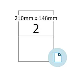 Blattetiketten HERMA 58102, permanenthaftend, besonders stark haftend, wetterfest, bedruckbar, B 210 x H 148,5 mm, PE-Folie, weiss, 500 Stück/250 Blatt