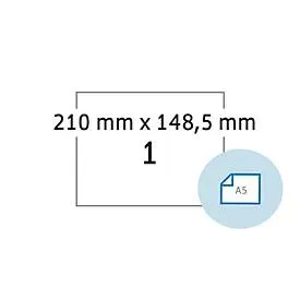 Blattetiketten HERMA 58103, permanenthaftend, besonders stark haftend, wetterfest, bedruckbar, B 210 x H 148,5 mm, PE-Folie, weiss, 500 Stück/500 Blatt