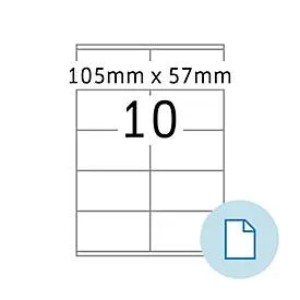 Blattetiketten HERMA 8420, permanenthaftend, bedruckbar, B 105 x H 57 mm, Papier, weiss, 5000 Stück/500 Blatt