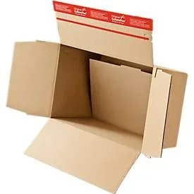 Blitzbodenkarton, DIN A5, doppelter Boden, Selbstklebeverschluss, braun, 10 Stück