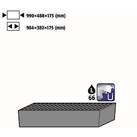 Bodenauffangwanne Stawa-R Gross mit Gitterrost für asecos Chemikalienschränke der CS und CX Serie, Stahlblech, blau, B 990 x T 488 x H 175 mm, 66 l