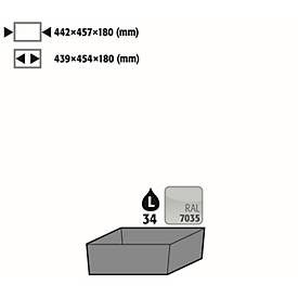 Bodenauffangwanne Stawa-R für asecos Sicherheitsschränke der Q30, Q90, S90 und K90 Serie, Stahlblech, lichtgrau, B 442 x T 507 x H 171 mm, 33 l