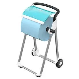 Bodenständer + 1 Rolle, gratis, türkis/weiss