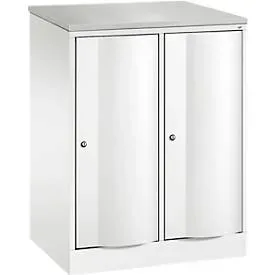 C+P Garderobenschrank Resisto, 2 Abteile, 2 Fächer, B 772 x T 540 x H 1077 mm, Verkehrsweiss
