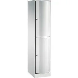C+P Garderobenspind Resisto, 1 Abteil, 2 Fächer, B 396 x T 540 x H 1950 mm, Lichtgrau/Rubinrot