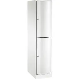 C+P Garderobenspind Resisto, 1 Abteil, 2 Fächer, B 396 x T 640 x H 1950 mm, Verkehrsweiss